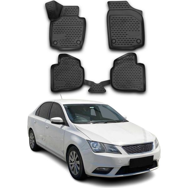 2012-2019 Seat Toledo Tappetini Tpe Nero 4 Pz-image