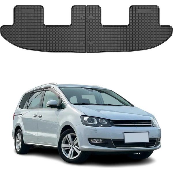 2010-2025 Vw Sharan 3A Fila Di Sedili Tappetini In Gomma Nera 2 Pz-image