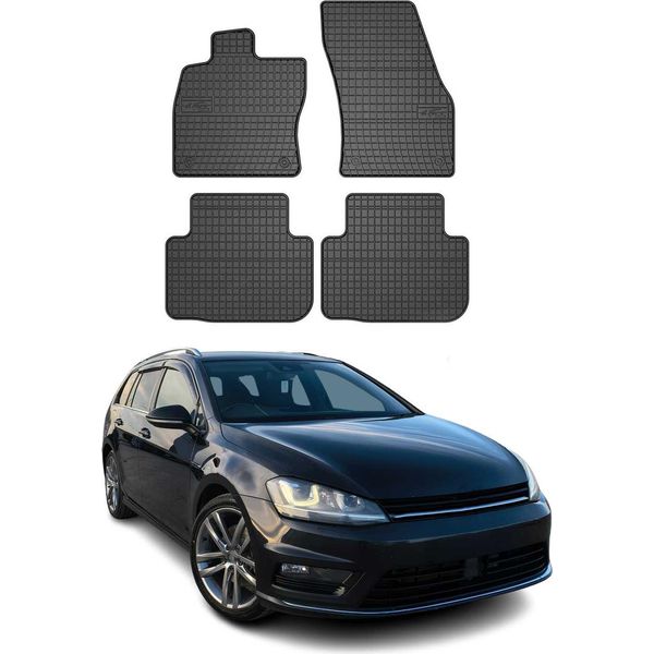 2013-2020 Vw Golf Mk7 Variant Tappetini In Gomma Nera 4 Pz-image
