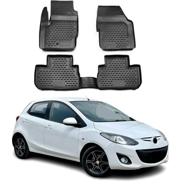 2007-2015 Mazda Tappetini Tpe Nero 4 Pezzi-image