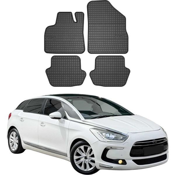 2011-2015 Citroen DS5 Tappetini In Gomma Nera 4 Pz-image