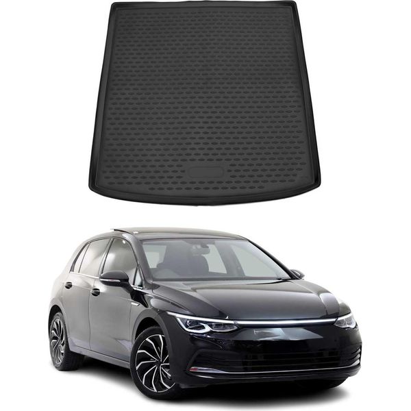 Tappetino Per Bagagliaio Vaschetta Portaoggetti Per Vw Golf 8 Variant 2019-2025 Gomma Nera-image