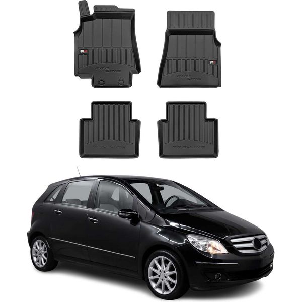 2005-2011 Mercedes Classe B W245 Tappetini In Gomma Premium 3D Nero Tpe 4 Pz-image