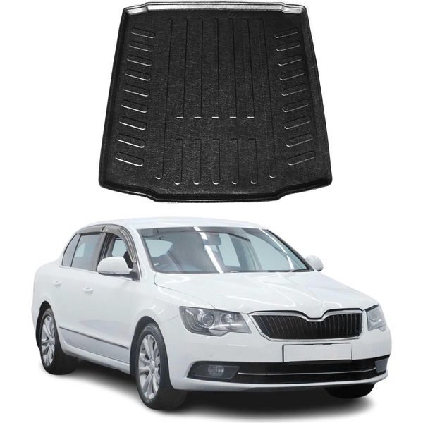 Rivestimento Del Bagagliaio Per Skoda Superb 2013-2025 In Gomma Tpe Nero-image