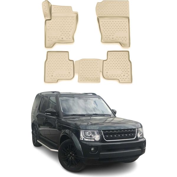 2014-2017 Land Rover Discovery Tappetini Tpe Beige 4 Pz-image