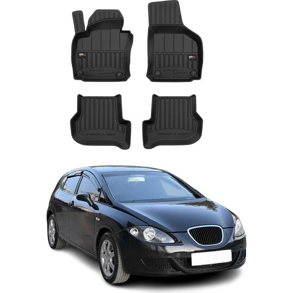 2005-2013 Seat Leon Mk2 Tappetini Tpe Nero 4 Pz-image