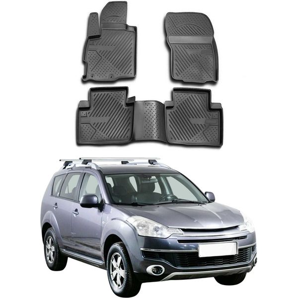 2007-2012 Citroen C-Crosser Tappetini Tpe Nero 4 Pz-image