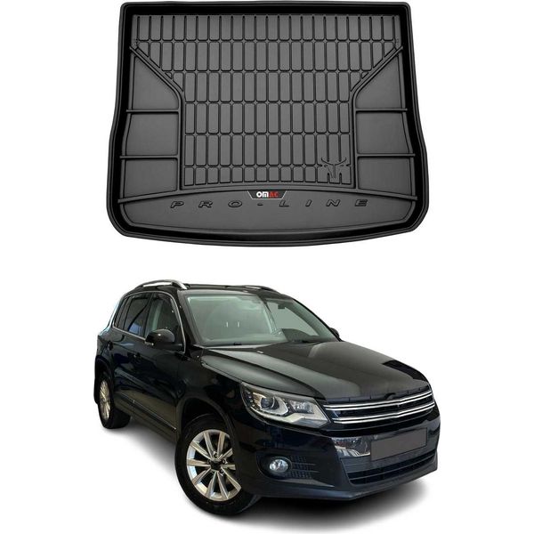 Omac Rivestimento Del Bagagliaio In Gomma Per Vw Tiguan 2007-2018 Rivestimento Del Bagagliaio In Tpe Nero-image