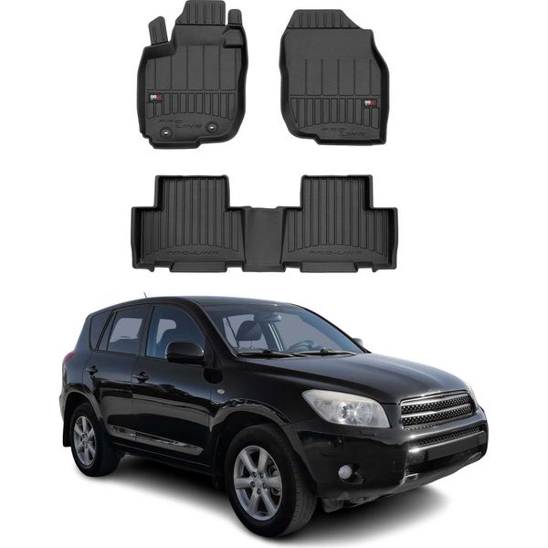 2005-2012 Toyota RAV4 Tappetini Tpe Nero 4 Pz-image