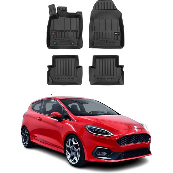 2017-2024 Ford Fiesta Tappetini Tpe Nero 4 Pz-image