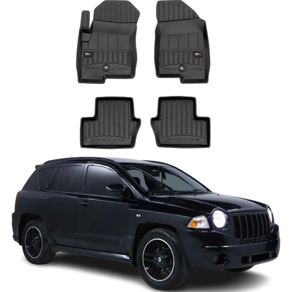 2006-2017 Jeep Compass MK49 / Patriot Tappetini Tpe Nero 4 Pezzi-image