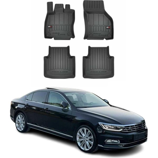 2014-2019 Vw Passat B8 Tappetini Tpe Nero 4 Pz-image