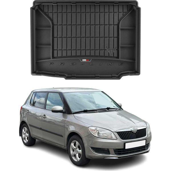 Omac Rivestimento Del Bagagliaio In Gomma Per Skoda Fabia 2006-2014 Rivestimento Del Bagagliaio In Tpe Nero-image