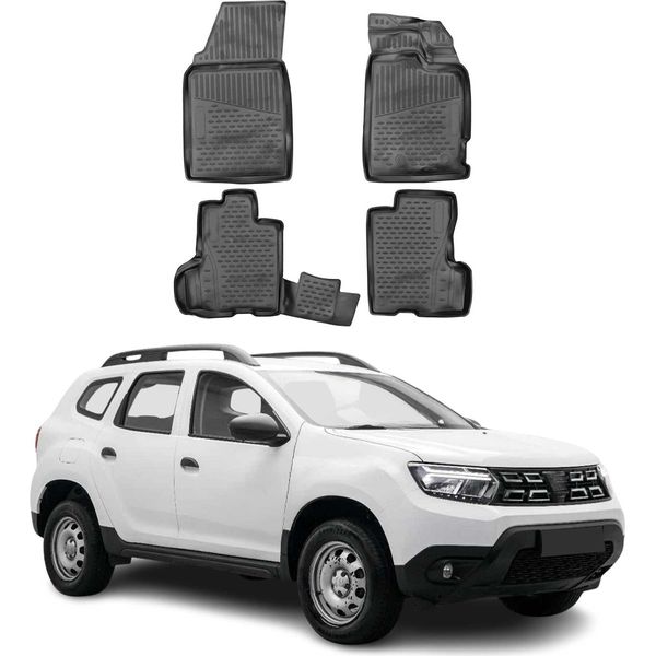 2018-2024 Dacia Duster Tappetini Tpe Nero 4 Pz-image
