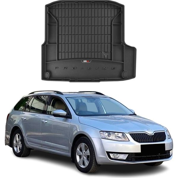 Omac Rivestimento Del Bagagliaio In Gomma Per Skoda Octavia Estate 2012-2019 Tpe Nero-image