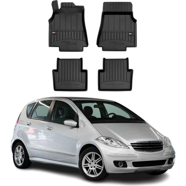 2004-2012 Mercedes Classe A W169 Tappetini Tpe Nero 4 Pezzi-image