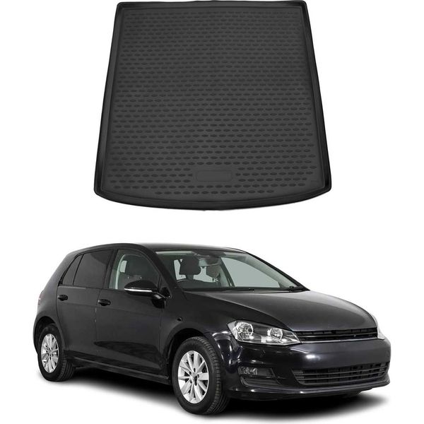 Tappetino Per Bagagliaio Vaschetta Portaoggetti Per Vw Golf Mk7 Variant 2013-2020 Gomma Nera-image