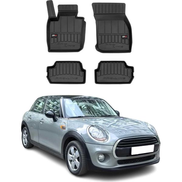 2014-2024 Mini Cooper F55 F56 F57 Tappetini Tpe Nero 4 Pezzi-image