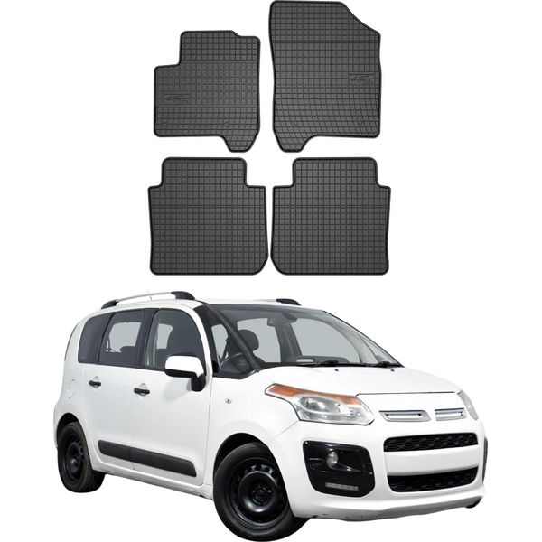 2008-2017 Citroen C3 Picasso FußMatten Gummi Schwarz 4 Tlg-image
