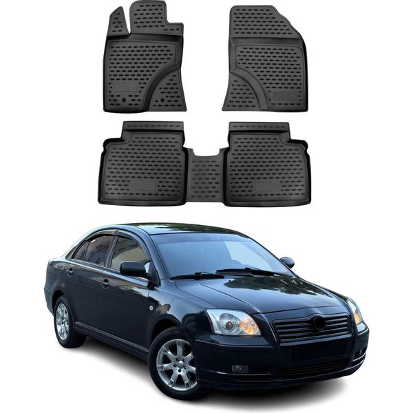 2008-2018 Toyota Avensis Tappetini Tpe Nero 4 Pezzi-image