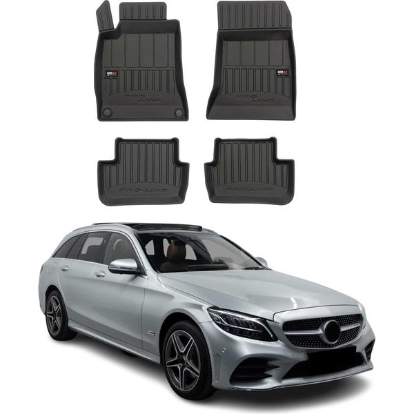 2014-2021 Mercedes Classe C T-Modello W205 S205 Tappetini Tpe Nero 4 Pz-image