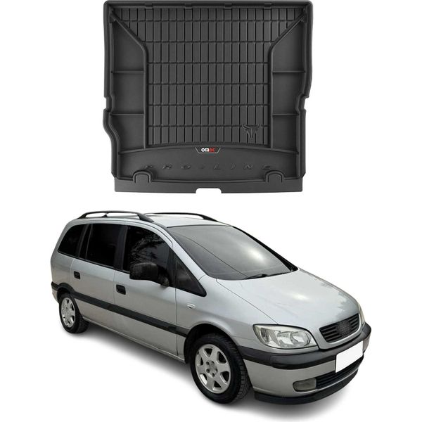 Omac Rivestimento Del Bagagliaio In Gomma Per Opel Zafira 1999-2005 Pieghevole 3A Fila Nero-image