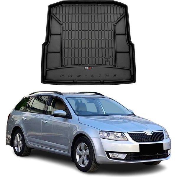Omac Rivestimento Del Bagagliaio In Gomma Per Skoda Octavia Estate 2012-2019 Rivestimento Del Bagagliaio In Tpe-image