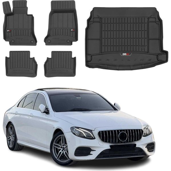 Set Di Tappetini E Rivestimenti Per Il Bagagliaio Omac Per Mercedes Classe E W213 2016-2025 In Gomma-image