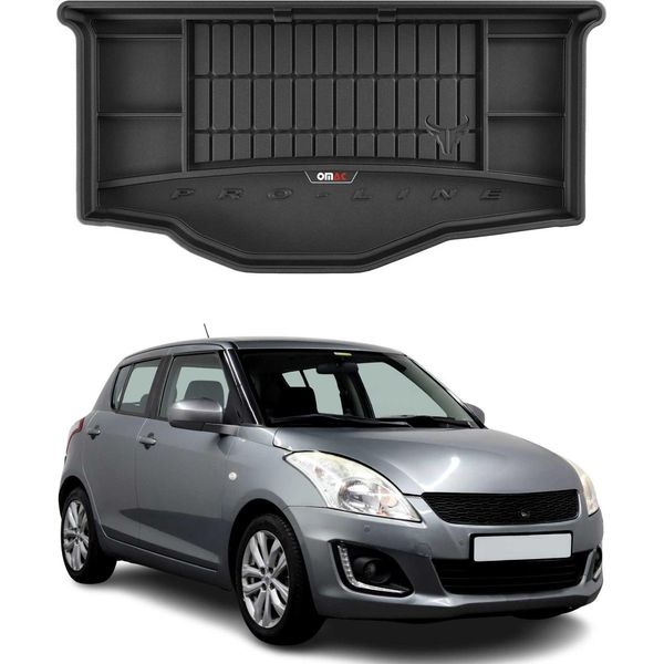 Omac Rivestimento Del Bagagliaio In Gomma Per Suzuki Swift 2010-2017 Rivestimento Del Bagagliaio In Tpe Nero-image