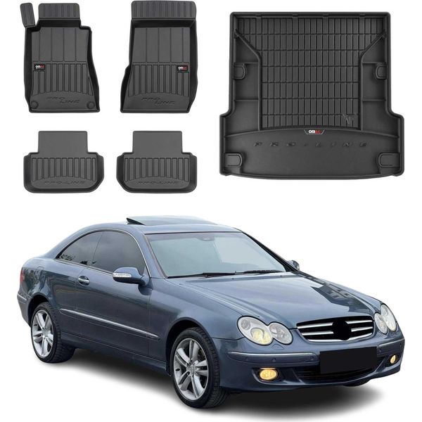 Set Di Tappetini E Fodere Per Il Bagagliaio Omac Per Mercedes Clk C209 2002-2009 In Gomma 5X-image