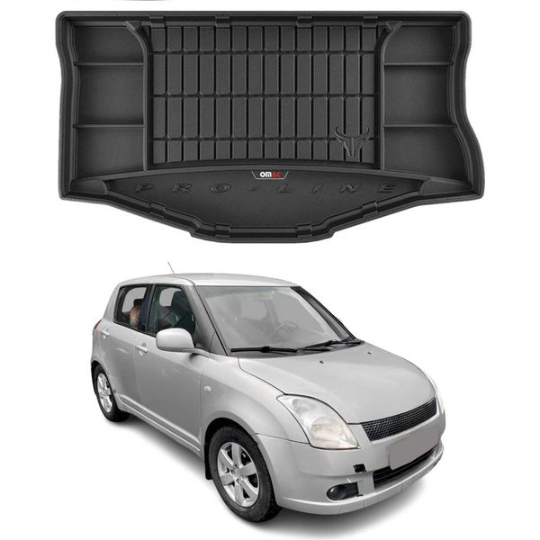 Omac Rivestimento Del Bagagliaio In Gomma Per Suzuki Swift 2005-2010 Tpe Rivestimento Del Bagagliaio Nero-image