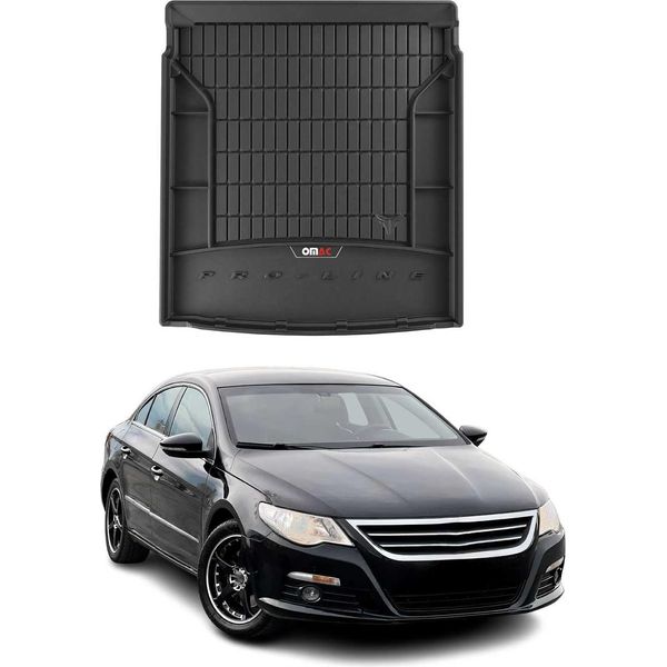 Omac Rivestimento Del Bagagliaio In Gomma Per Vw Passat Cc 2007-2011 Rivestimento Del Bagagliaio In Tpe Nero-image