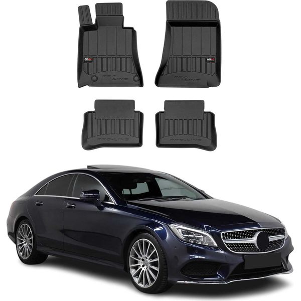 2011-2017 Mercedes Cls C218 X218 Tappetini Tpe Nero 4 Pezzi-image
