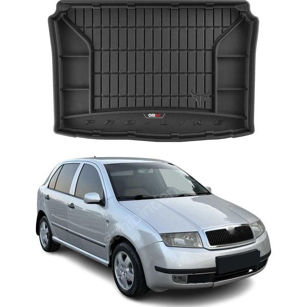 Omac Rivestimento Del Bagagliaio In Gomma Per Skoda Fabia 1999-2007 Rivestimento Del Bagagliaio In Tpe Nero-image
