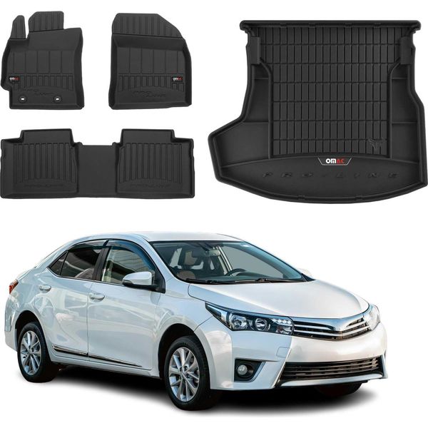 Set Di Tappetini E Fodere Per Il Bagagliaio Omac Per Toyota Corolla E160 2013-2019 In Gomma 4X-image