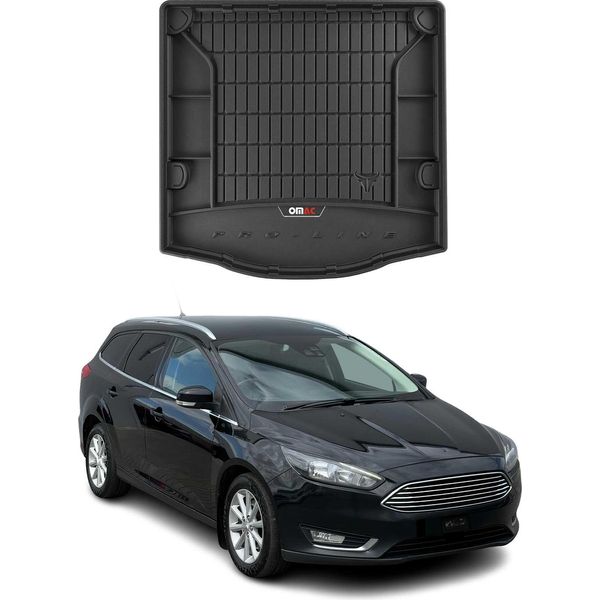 Omac Rivestimento Del Bagagliaio In Gomma Per Ford Focus Turnier 2010-2018 Rivestimento Del Bagagliaio In Tpe-image