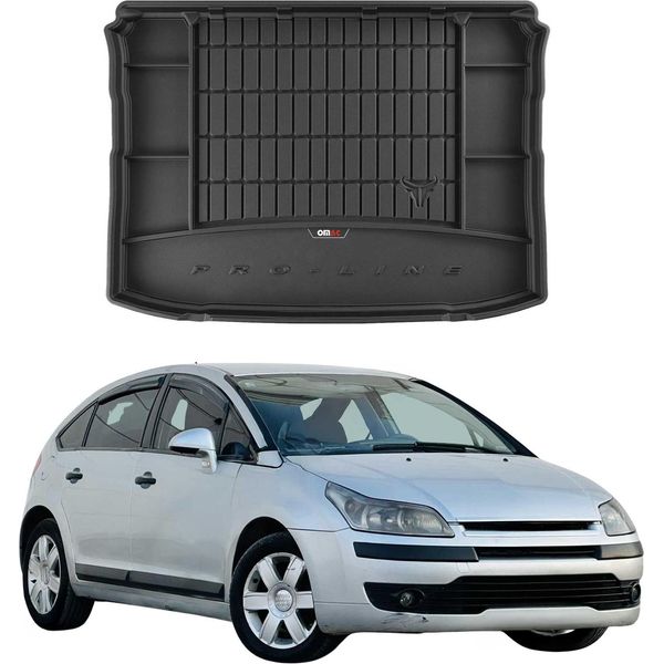 Omac Rivestimento Del Bagagliaio In Gomma Per Citroen C4 2004-2010 Rivestimento Del Bagagliaio In Tpe Nero-image
