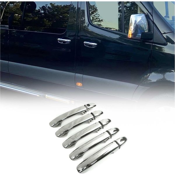 Maniglia Cromata Per Mercedes Sprinter 2018-2025 5 Porte H1 Acciaio Inox 10X-image
