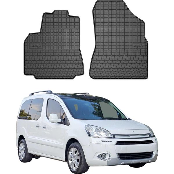 2008-2018 Citroen Berlingo Tappetini In Gomma Nera 2 Pz-image