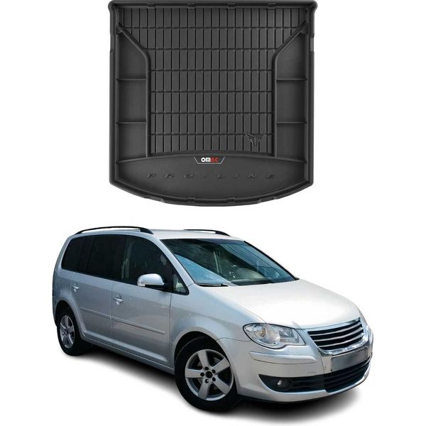 Omac Rivestimento Del Bagagliaio In Gomma Per Vw Touran 2003-2010 Rivestimento Del Bagagliaio In Tpe Nero-image