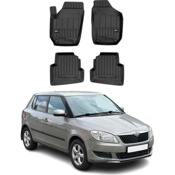 2006-2014 Skoda Fabia 2 Tappetini Tpe Nero 4 Pz-image