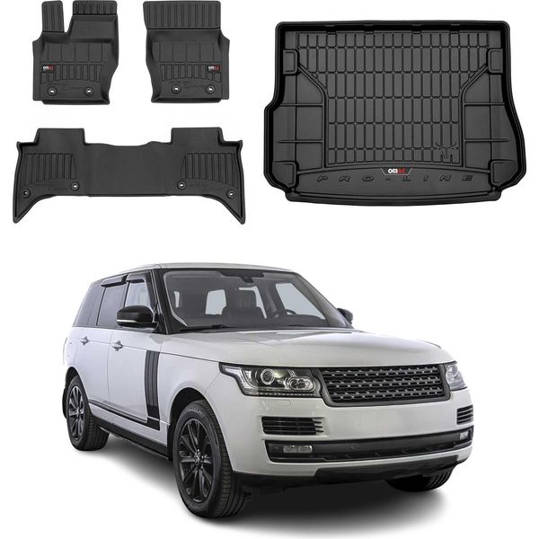 Set Di Tappetini E Fodere Per Bagagliaio Omac Per Land Rover Range Rover 2012-2025 In Gomma-image