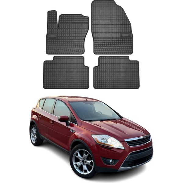 2008-2013 Ford Kuga Tappetini In Gomma Nera 4 Pz-image
