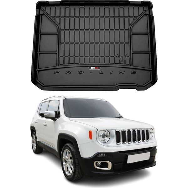Omac Rivestimento Del Bagagliaio In Gomma Per Jeep Renegade 2014-2018 Rivestimento Del Bagagliaio In Tpe Nero-image