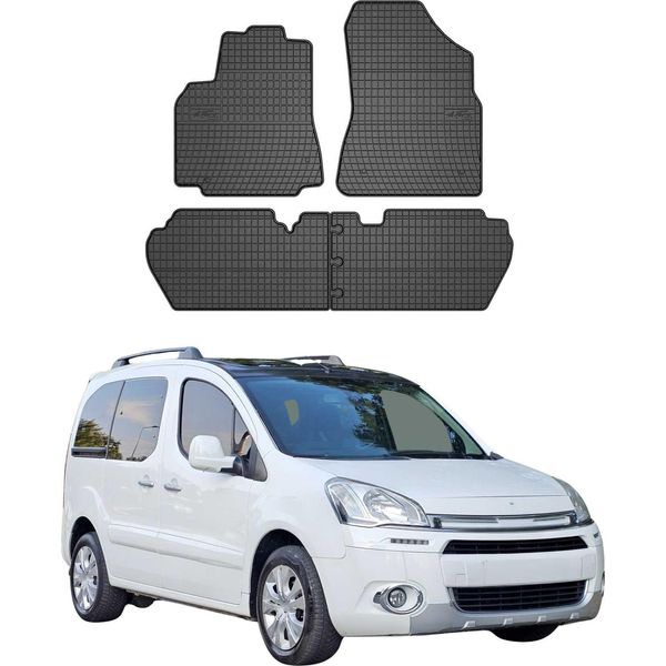 2008-2018 Citroen Berlingo Tappetini In Gomma Nera 4 Pz-image