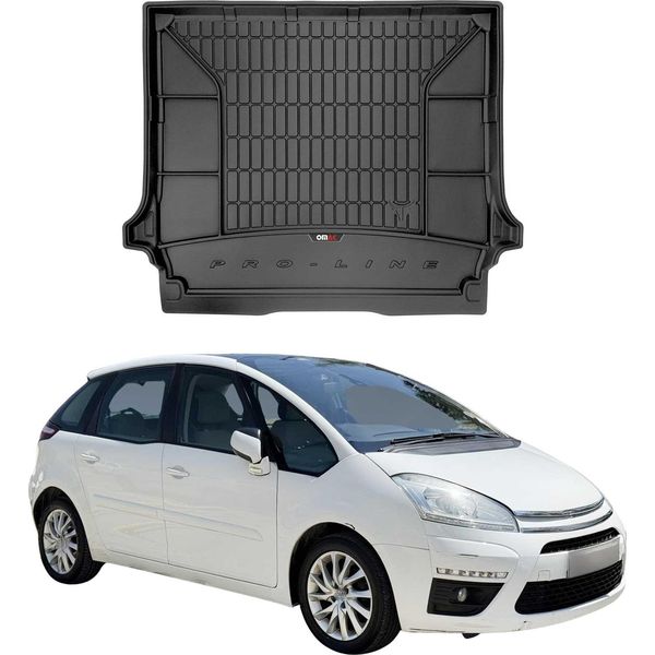 Omac Rivestimento Del Bagagliaio In Gomma Per Citroen C4 Grand Picasso 2006-2013 Sedile Ripiegato-image
