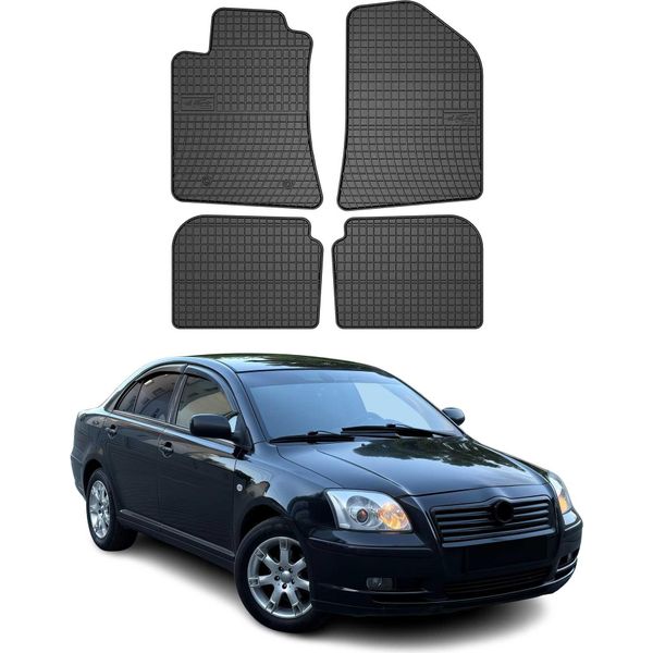 2003-2009 Toyota Avensis Tappetini In Gomma Nera 4 Pz-image