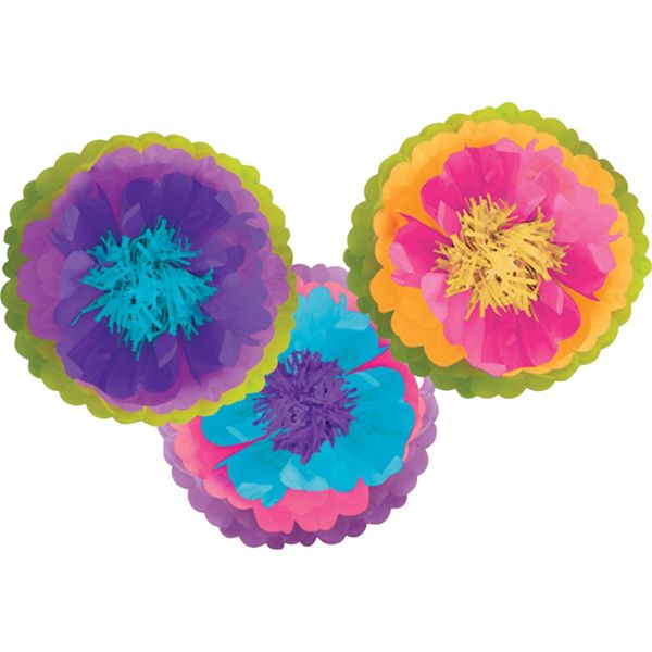 Amscan - Fiori - Decorazione Da Appendere "Mad Tea Party"", Confezione Da 3 Pezzi SG38772 (Taglia Unica) (Colorato)"-image