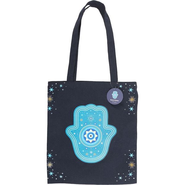 Something Different - Borsa "Hand Of Hamsa"", Tessuto Misto Poliestere-Cotone SD10245 (Taglia Unica) (Nero/Blu/Azzurro)"-image