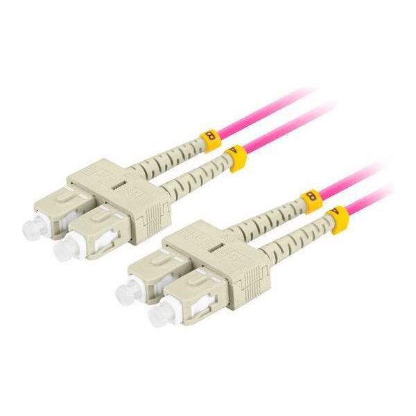 Lanberg Mm SC/UPC-SC/UPC Duplex Cavo Adattatore In Fibra Ottica 3,0 Mm OM4 50/125 Lszh 5M Viola-image